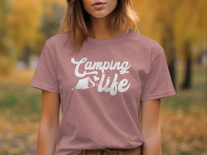 Camping Is Life With Tent And Heart Design T-Shirt T-Shirt - Outdoor & Adventure Collection - Mile Marker 16 Gear by Cloud 16 Clothing Co.
