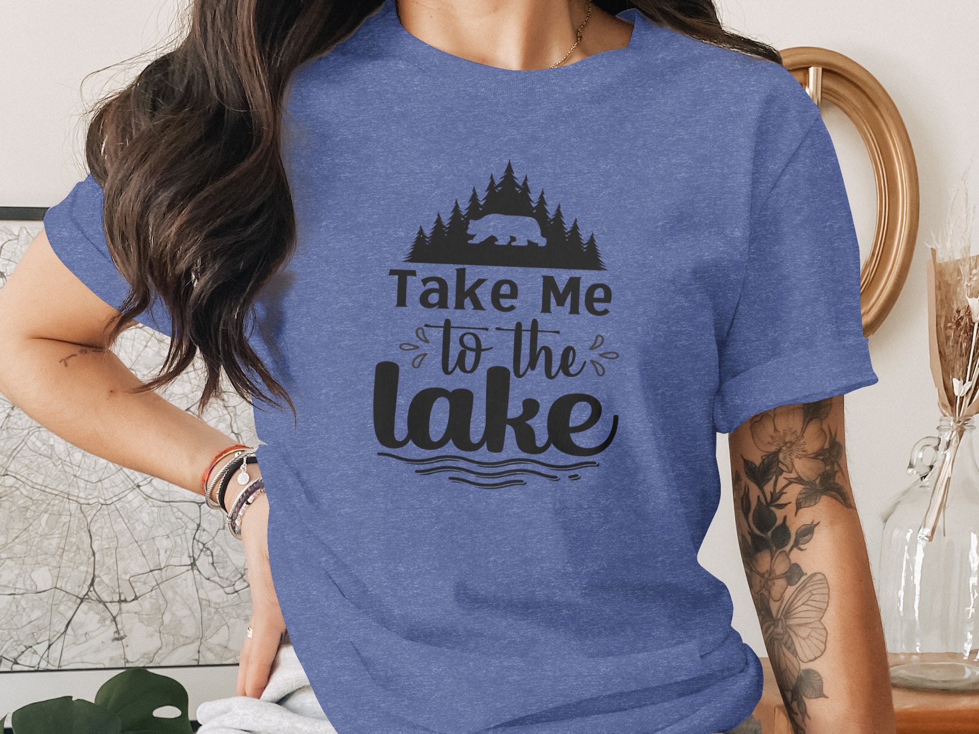 Take Me To the Lake Bear and Trees Design T-Shirt T-Shirt - Outdoor & Adventure Collection - Mile Marker 16 Gear by Cloud 16 Clothing Co.
