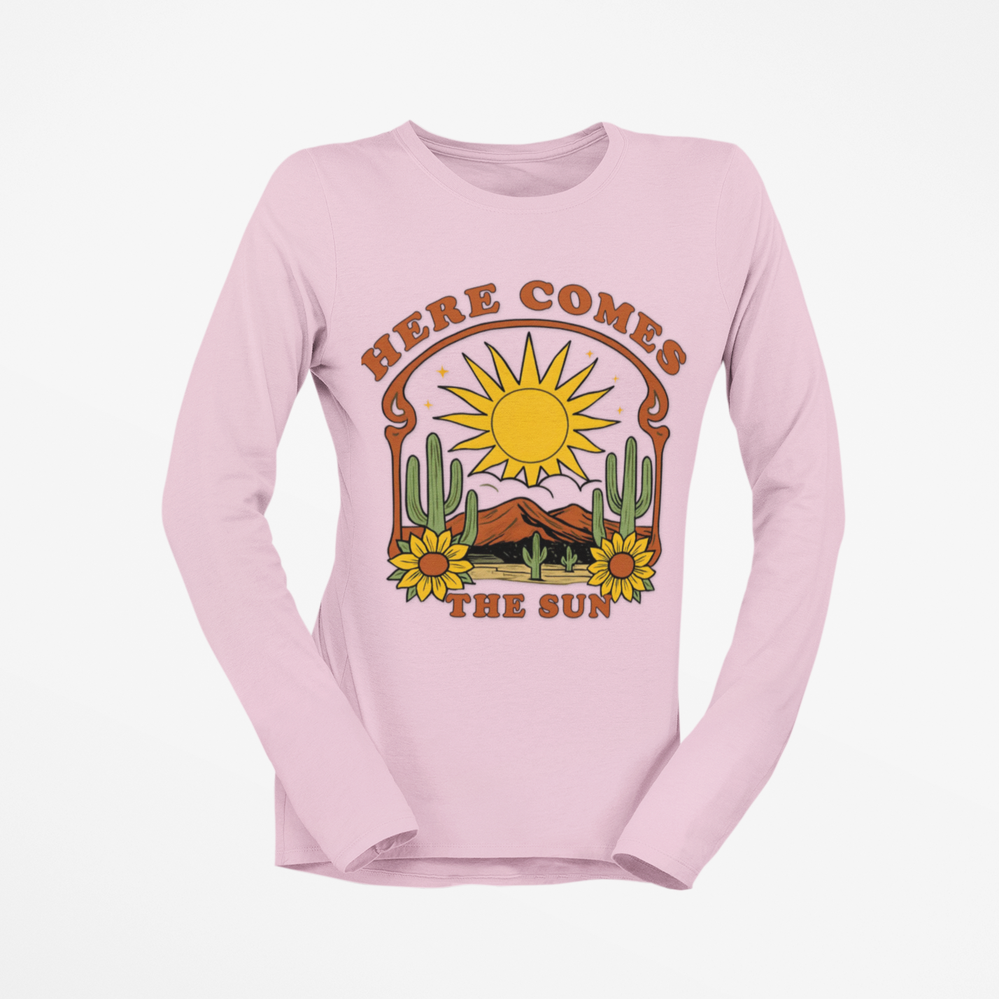Sunshine Desert Long Sleeve T-Shirt - Boho Nature Lover Tee