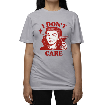 I Don't Care Retro Graphic Tee - Sassy Statement Shirt for Women & Men