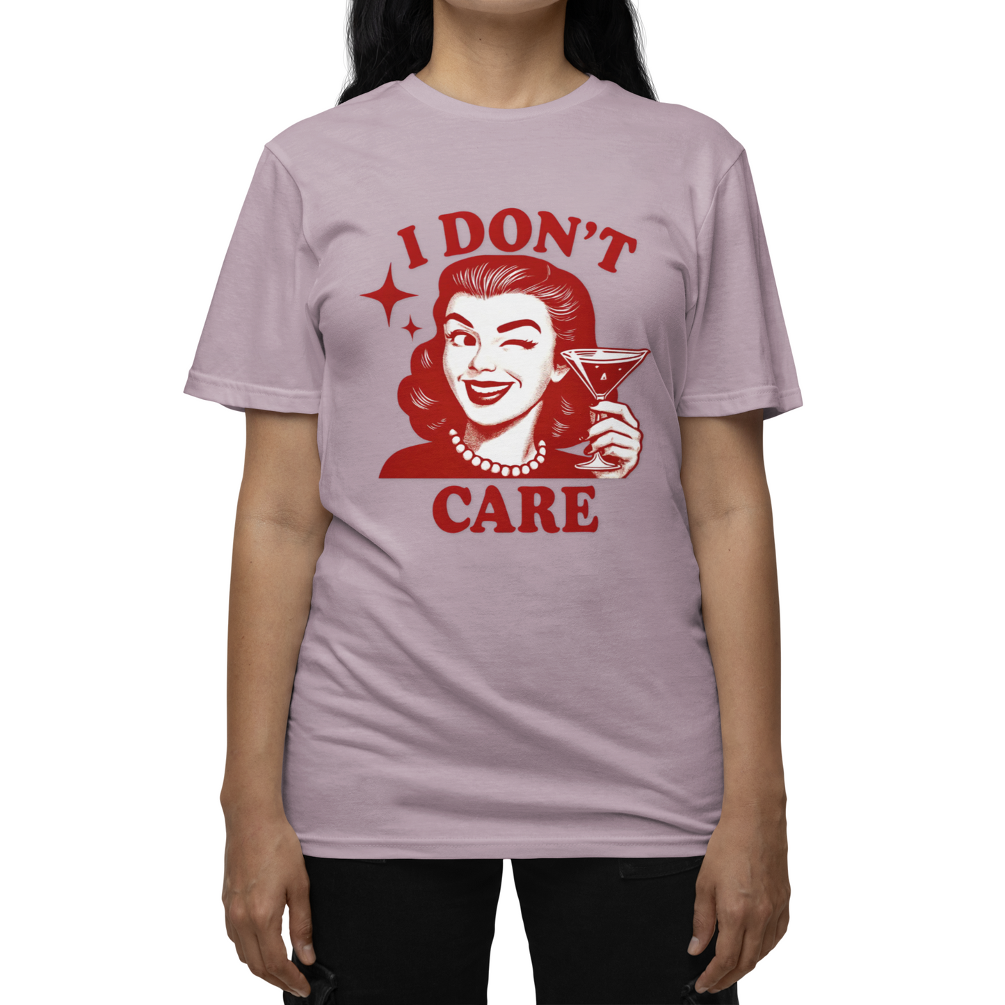 I Don't Care Retro Graphic Tee - Sassy Statement Shirt for Women & Men
