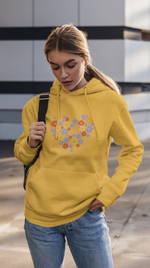 Floral Heart Hoodie - Female Cozy Hoodie | Perfect Gift for Any Occasion