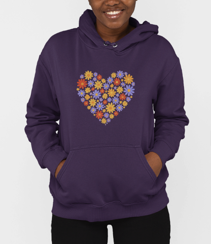 Floral Heart Hoodie - Female Cozy Hoodie | Perfect Gift for Any Occasion