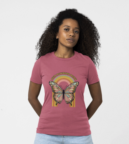 Butterfly Rainbow Women's T-Shirt - Vintage Graphic Tee for Nature Lovers