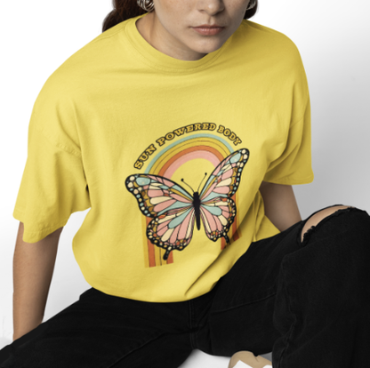 Butterfly Rainbow Women's T-Shirt - Vintage Graphic Tee for Nature Lovers