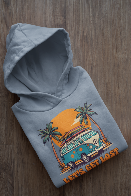 Let's Get Lost Unisex Lightweight Hoodie - Travel Adventure Sweatshirt