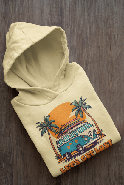 Let's Get Lost Unisex Lightweight Hoodie - Travel Adventure Sweatshirt