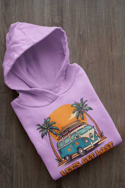 Let's Get Lost Unisex Lightweight Hoodie - Travel Adventure Sweatshirt