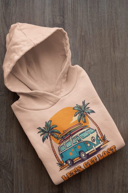 Let's Get Lost Unisex Lightweight Hoodie - Travel Adventure Sweatshirt