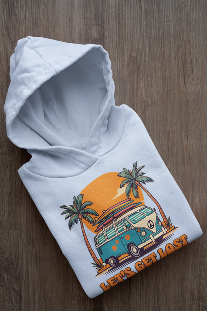 Let's Get Lost Unisex Lightweight Hoodie - Travel Adventure Sweatshirt