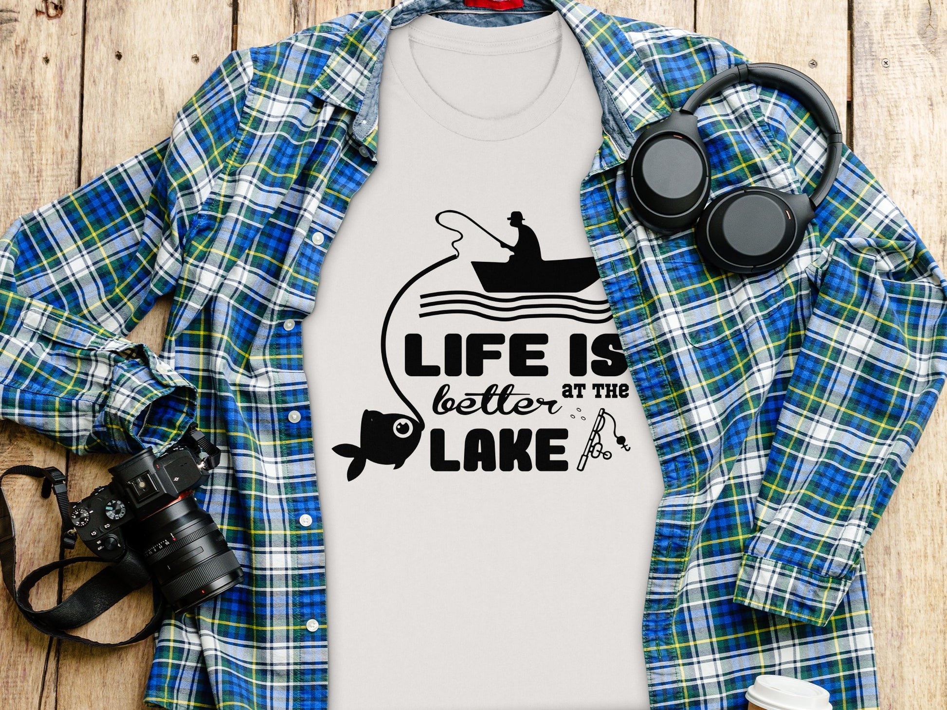 Life Is Better At The Lake Fishing Adventure Graphic T-Shirt T-Shirt - Outdoor & Adventure Collection - Mile Marker 16 Gear by Cloud 16 Clothing Co.