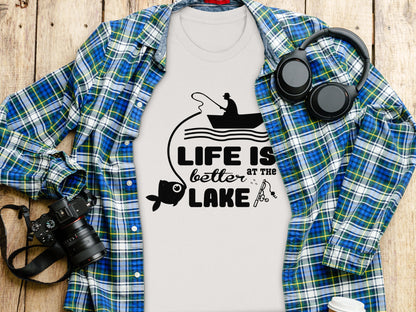 Life Is Better At The Lake Fishing Adventure Graphic T-Shirt T-Shirt - Outdoor & Adventure Collection - Mile Marker 16 Gear by Cloud 16 Clothing Co.