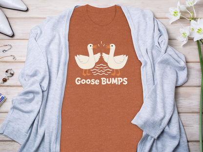 Goose Bumps Cute Goose Theme Graphic Tee Shirt