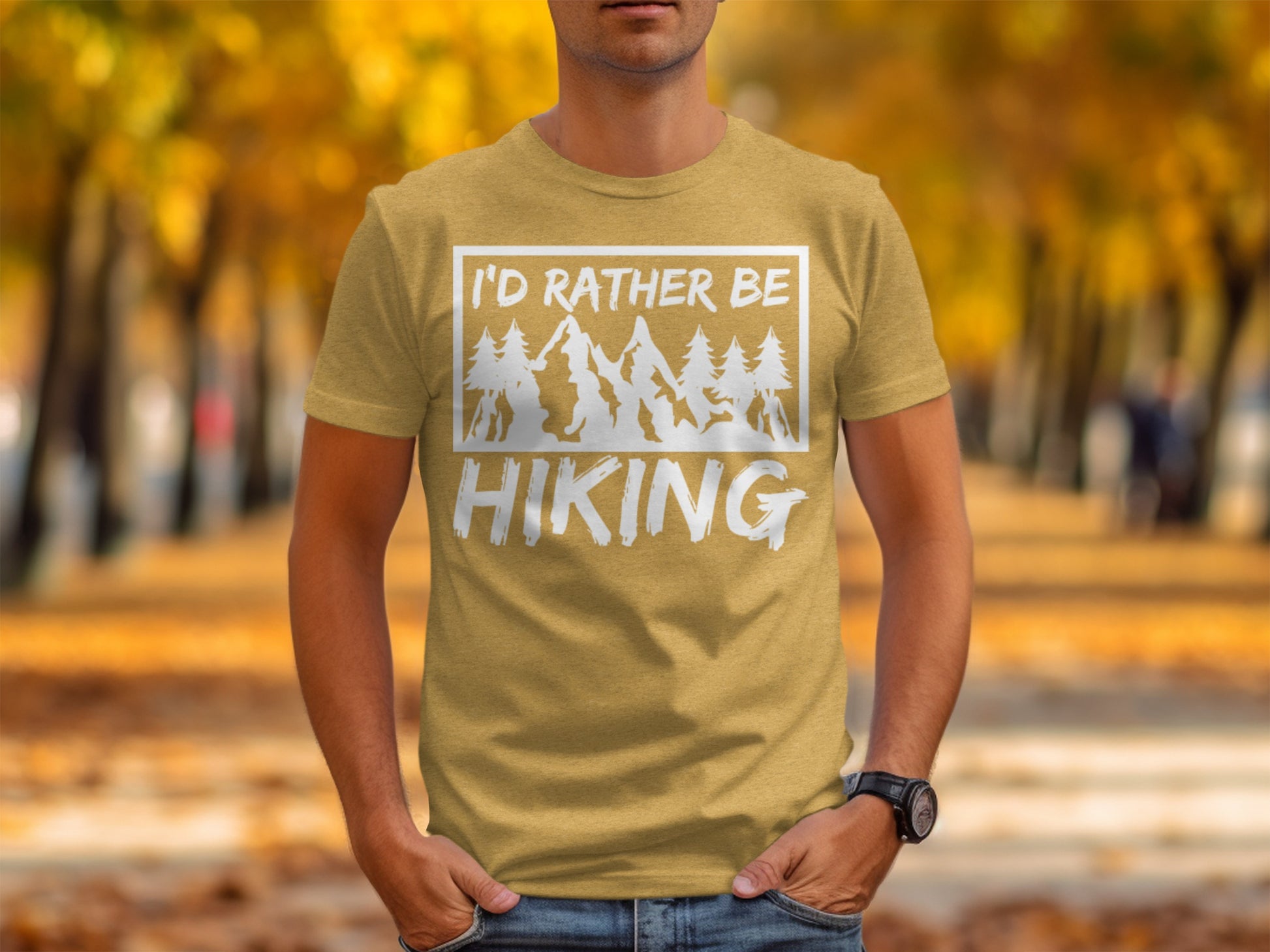 I would rather be Hiking outdoors Mountain T-Shirt T-Shirt - Outdoor & Adventure Collection - Mile Marker 16 Gear by Cloud 16 Clothing Co.