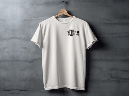 Table Talk Graphic White T-Shirt with Unique Design