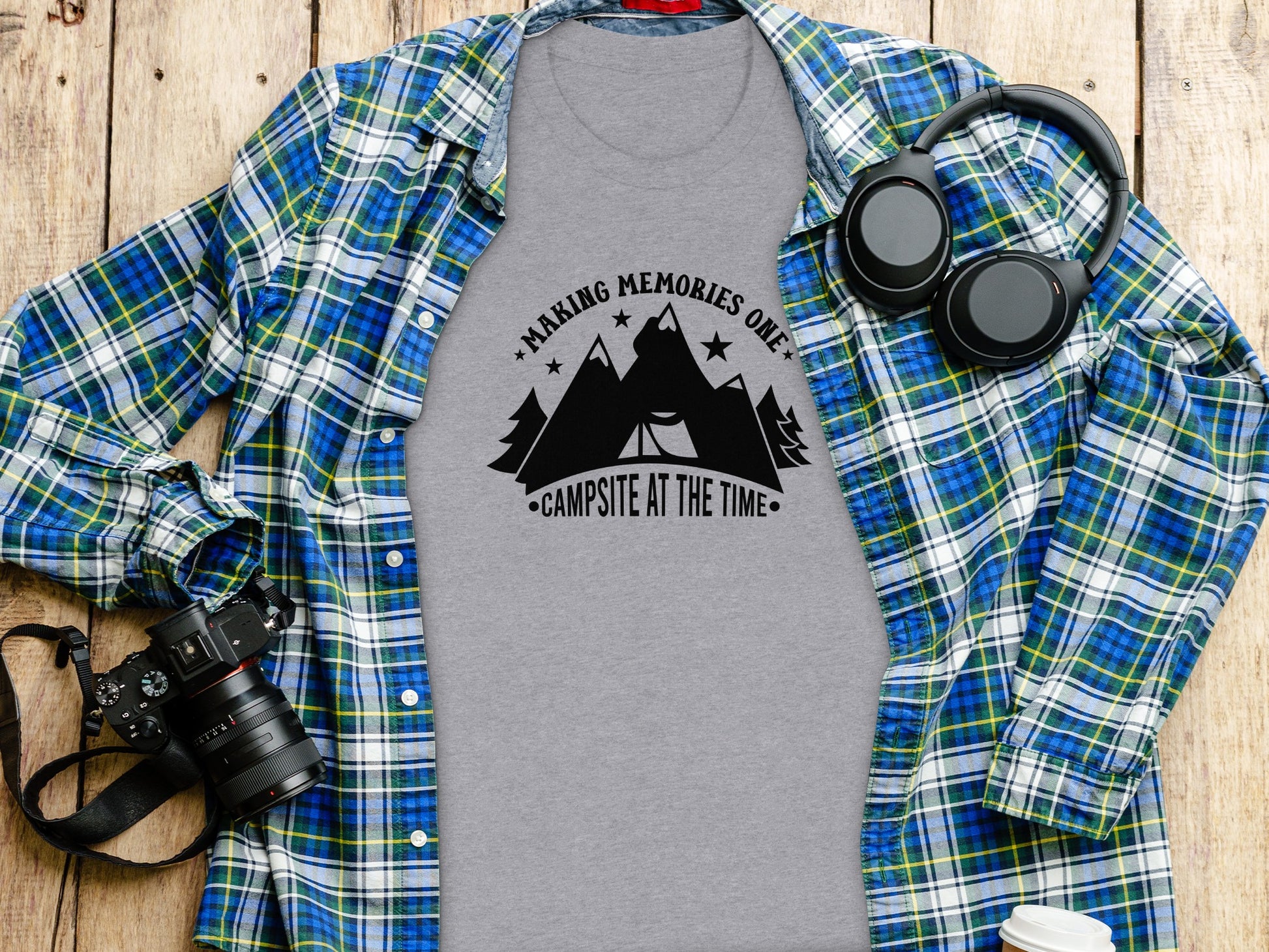 Making Memories One Campsite at the Time Graphic T-Shirt T-Shirt - Outdoor & Adventure Collection - Mile Marker 16 Gear by Cloud 16 Clothing Co.