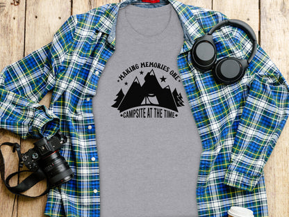 Making Memories One Campsite at the Time Graphic T-Shirt T-Shirt - Outdoor & Adventure Collection - Mile Marker 16 Gear by Cloud 16 Clothing Co.