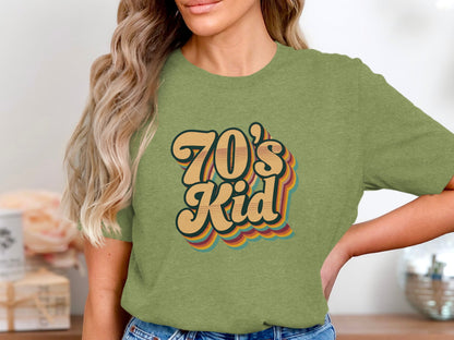Retro 70's Kid Green Short Sleeve Women's Shirt