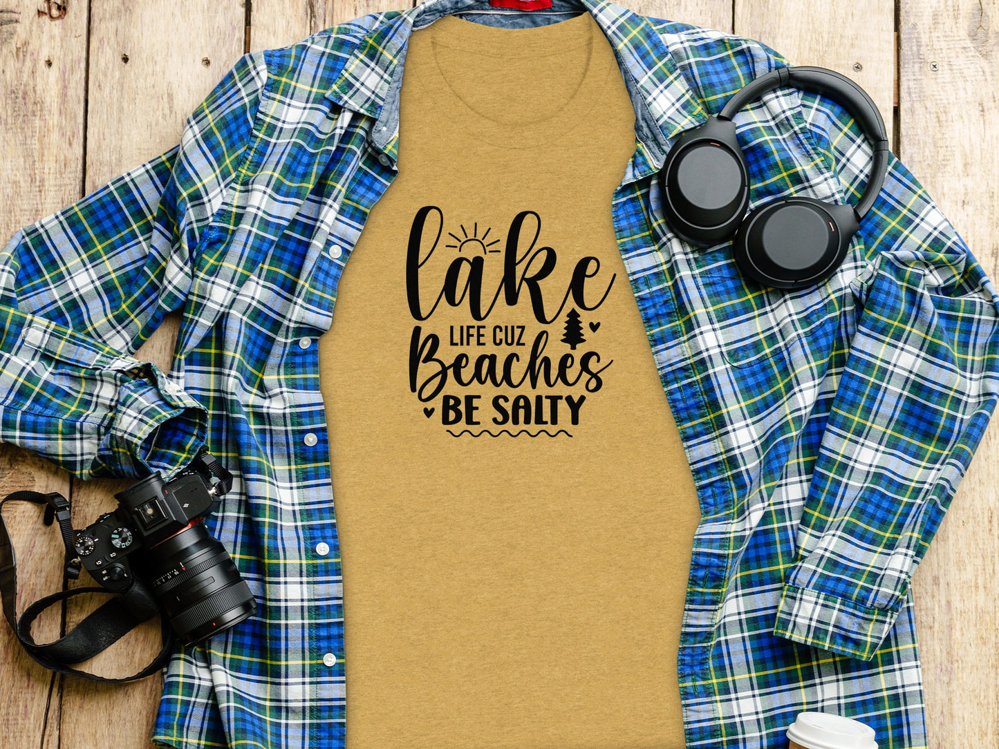 Lake Life Cuz Beaches Be Salty Design For Beach Lovers T-Shirt T-Shirt - Outdoor & Adventure Collection - Mile Marker 16 Gear by Cloud 16 Clothing Co.