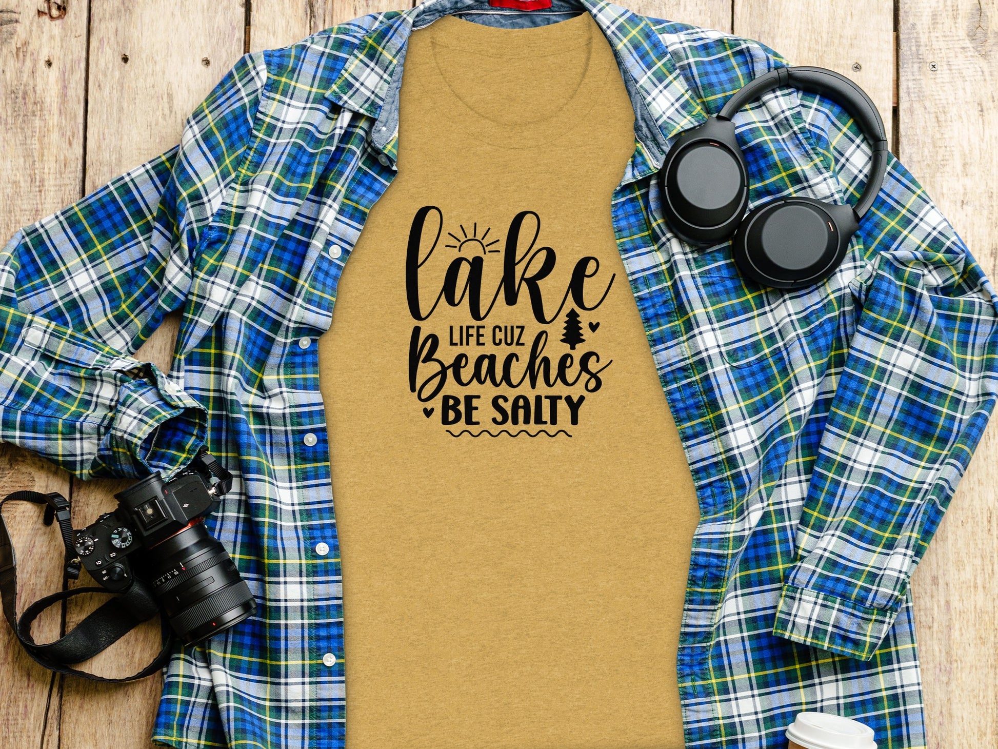 Lake Life Cuz Beaches Be Salty Design For Beach Lovers T-Shirt T-Shirt - Outdoor & Adventure Collection - Mile Marker 16 Gear by Cloud 16 Clothing Co.