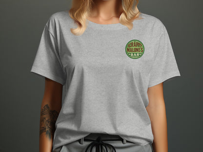 Scrappy Malone's Bar, Shamrock Decor, St Patricks Day, Irish Pub Sign, Gift for Pub Owner, Home Bar Decor T-Shirt - Scrappy Malone's Bar 100-Proof Humor - Cloud 16 Clothing Co.