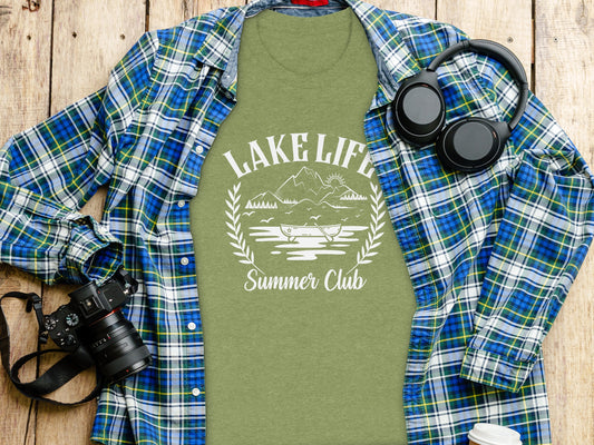 Lake Life Summer Club Boat Sunset Design Great Gift T-Shirt T-Shirt - Outdoor & Adventure Collection - Mile Marker 16 Gear by Cloud 16 Clothing Co.