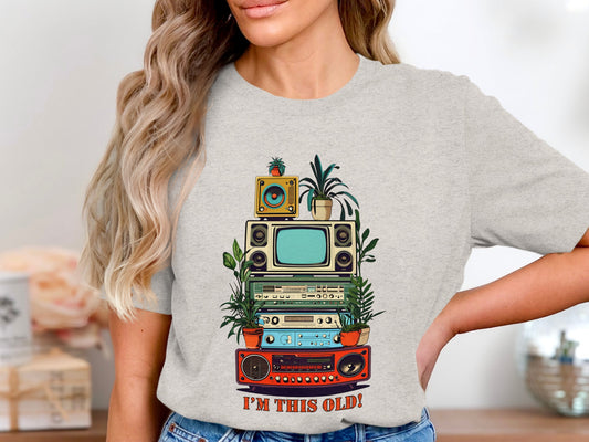 I'm This Old Retro Electronics Graphic T-Shirt