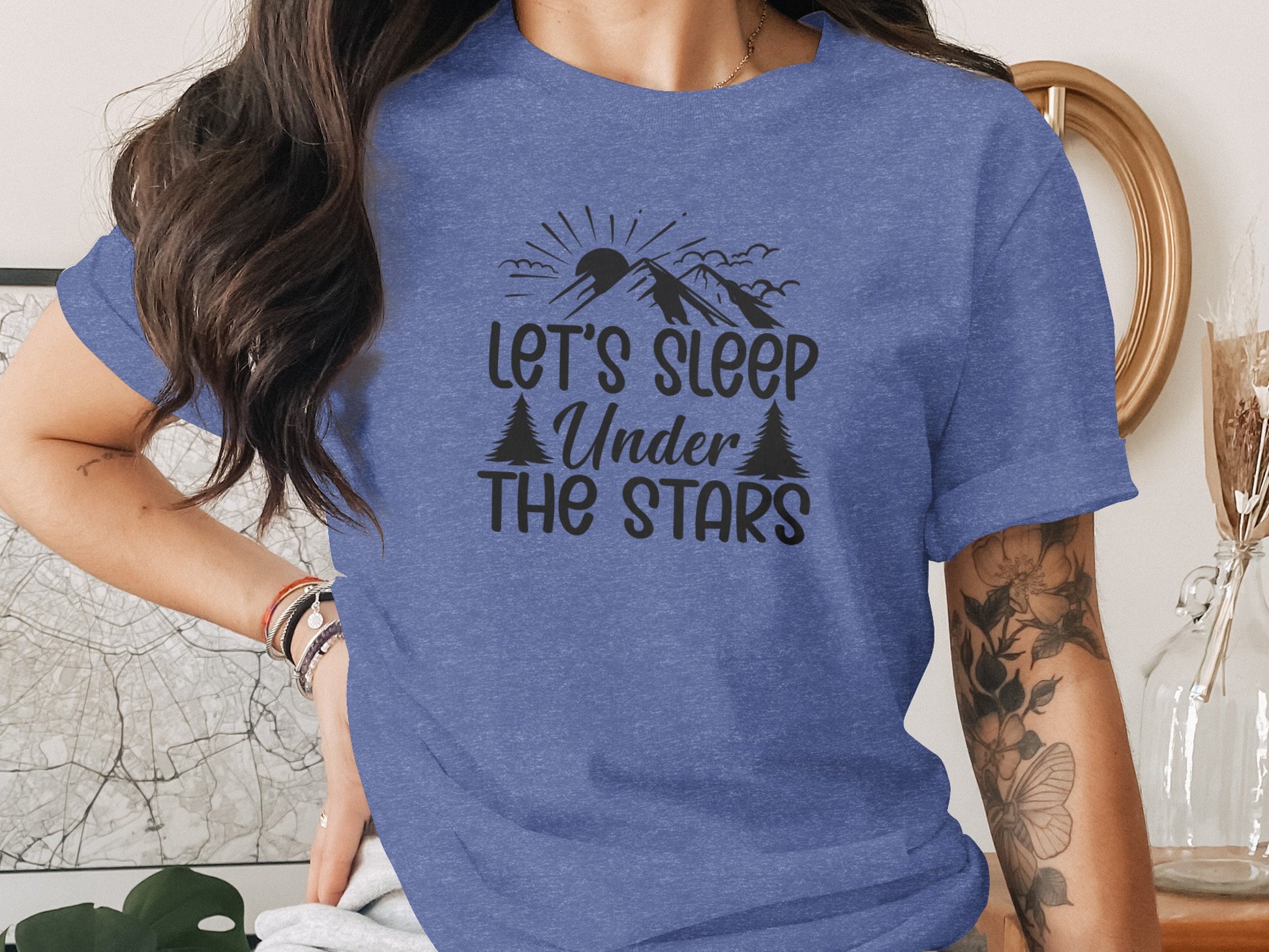 Let's Sleep Under the Stars Graphic Design T-Shirt T-Shirt - Outdoor & Adventure Collection - Mile Marker 16 Gear by Cloud 16 Clothing Co.