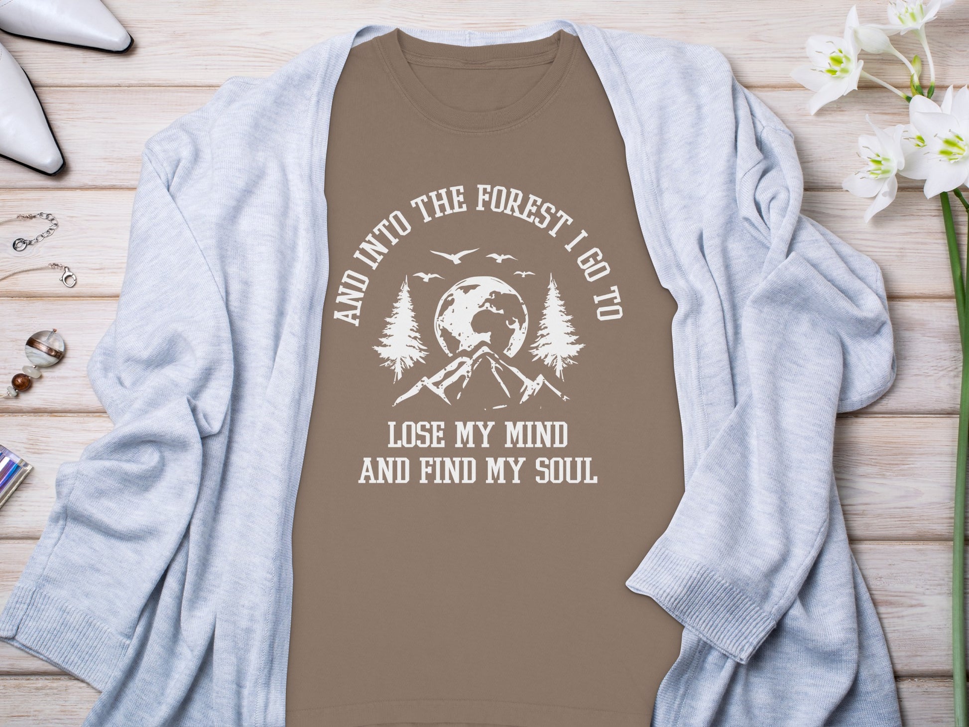 Into The Forest Design Lose My Mind Find My Soul Long Sleeve T-Shirt Long Sleeve Tee - Outdoor & Adventure Collection - Mile Marker 16 Gear by Cloud 16 Clothing Co.
