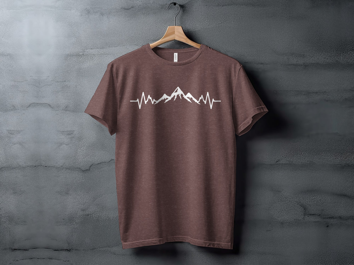 Mountain Heartbeat Line Illustration Graphic Design T-Shirt T-Shirt - Outdoor & Adventure Collection - Mile Marker 16 Gear by Cloud 16 Clothing Co.