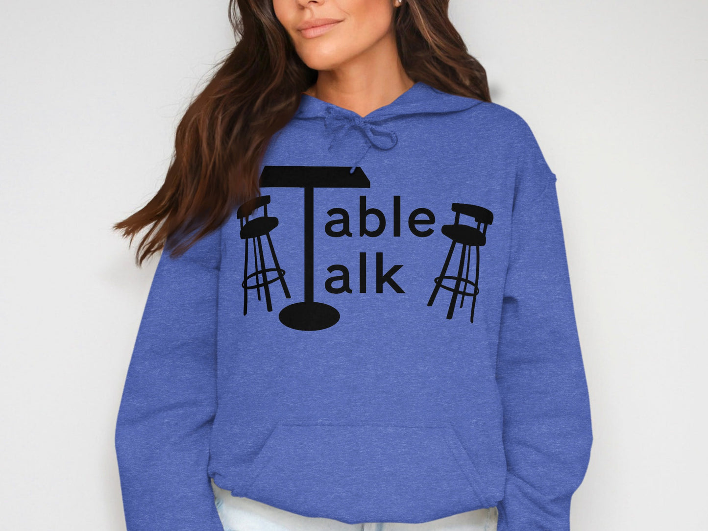 Table Talk Design Blue Hoodie Sweatshirt Product