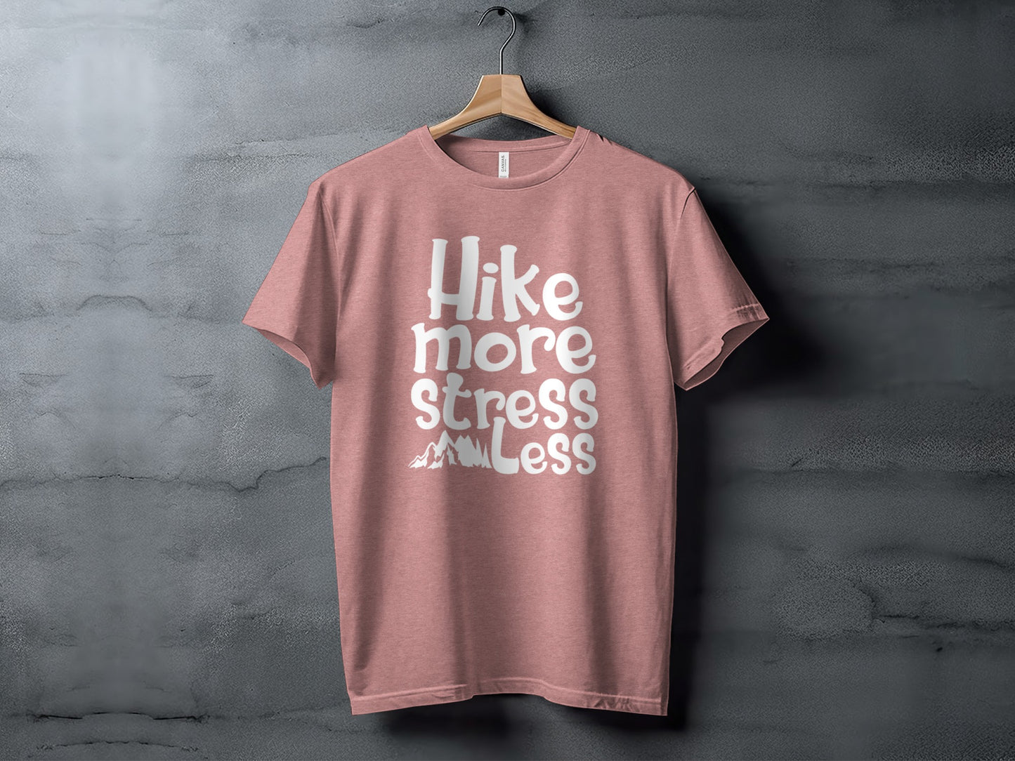 Hike More Stress Less Outdoor Adventure Design T-Shirt T-Shirt - Outdoor & Adventure Collection - Mile Marker 16 Gear by Cloud 16 Clothing Co.