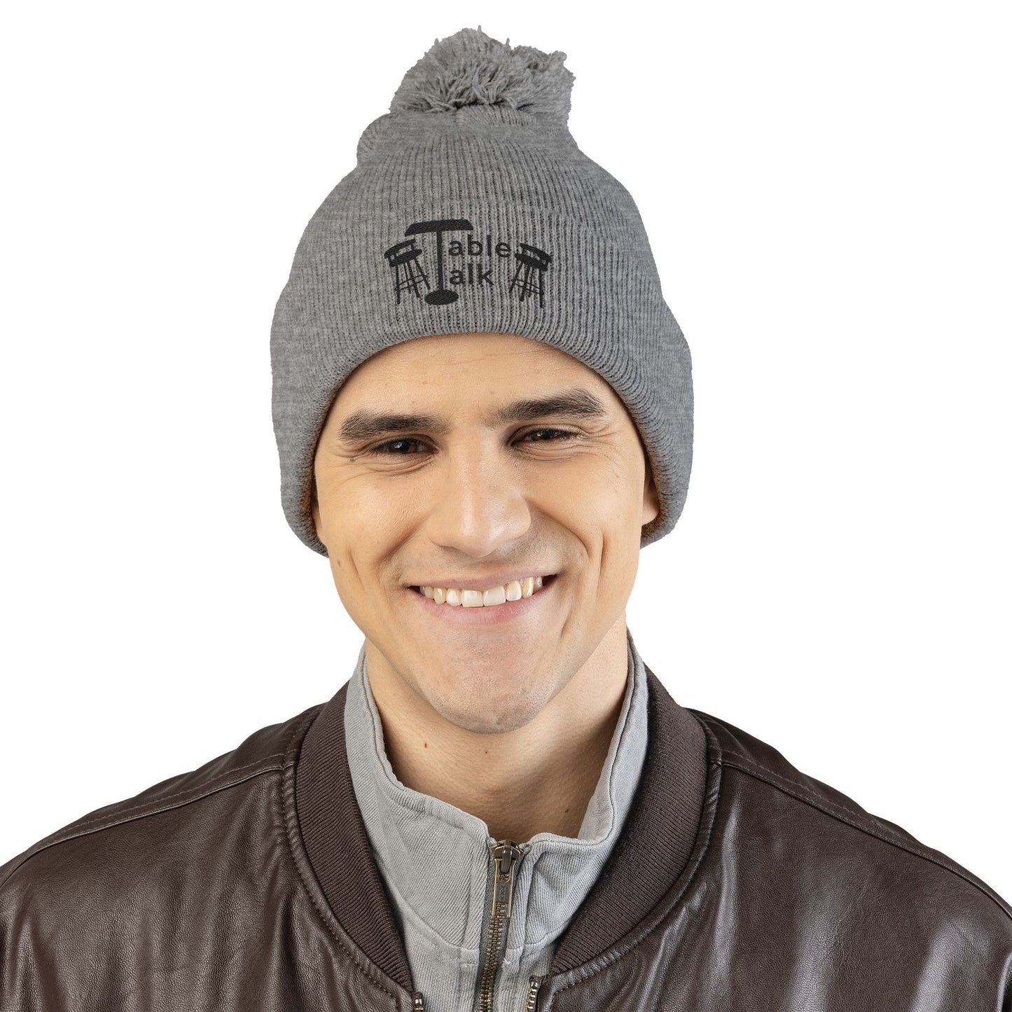Table Talk Logo Embroidered Pom-Pom Knit Cap