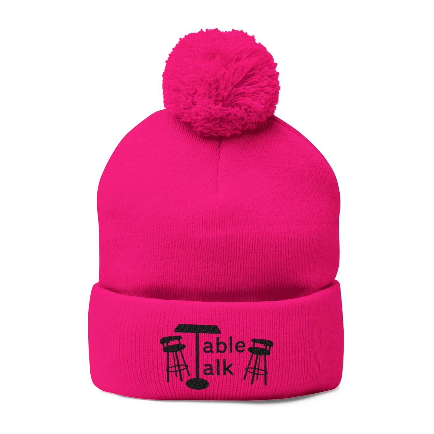 Table Talk Logo Embroidered Pom-Pom Knit Cap