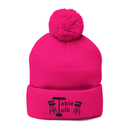 Table Talk Logo Embroidered Pom-Pom Knit Cap