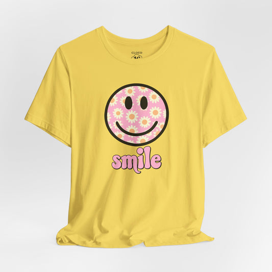 Smile Floral Womens T-Shirt - Positive Vibes Tee