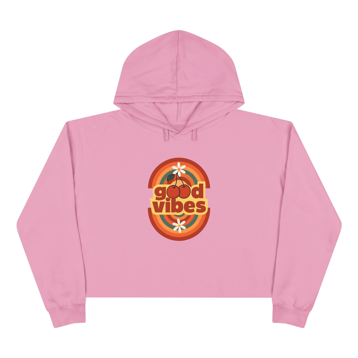 Good Vibes Crop Hoodie - Boho Festival Fashion for Women