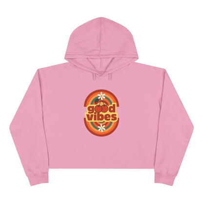 Good Vibes Crop Hoodie - Boho Festival Fashion for Women