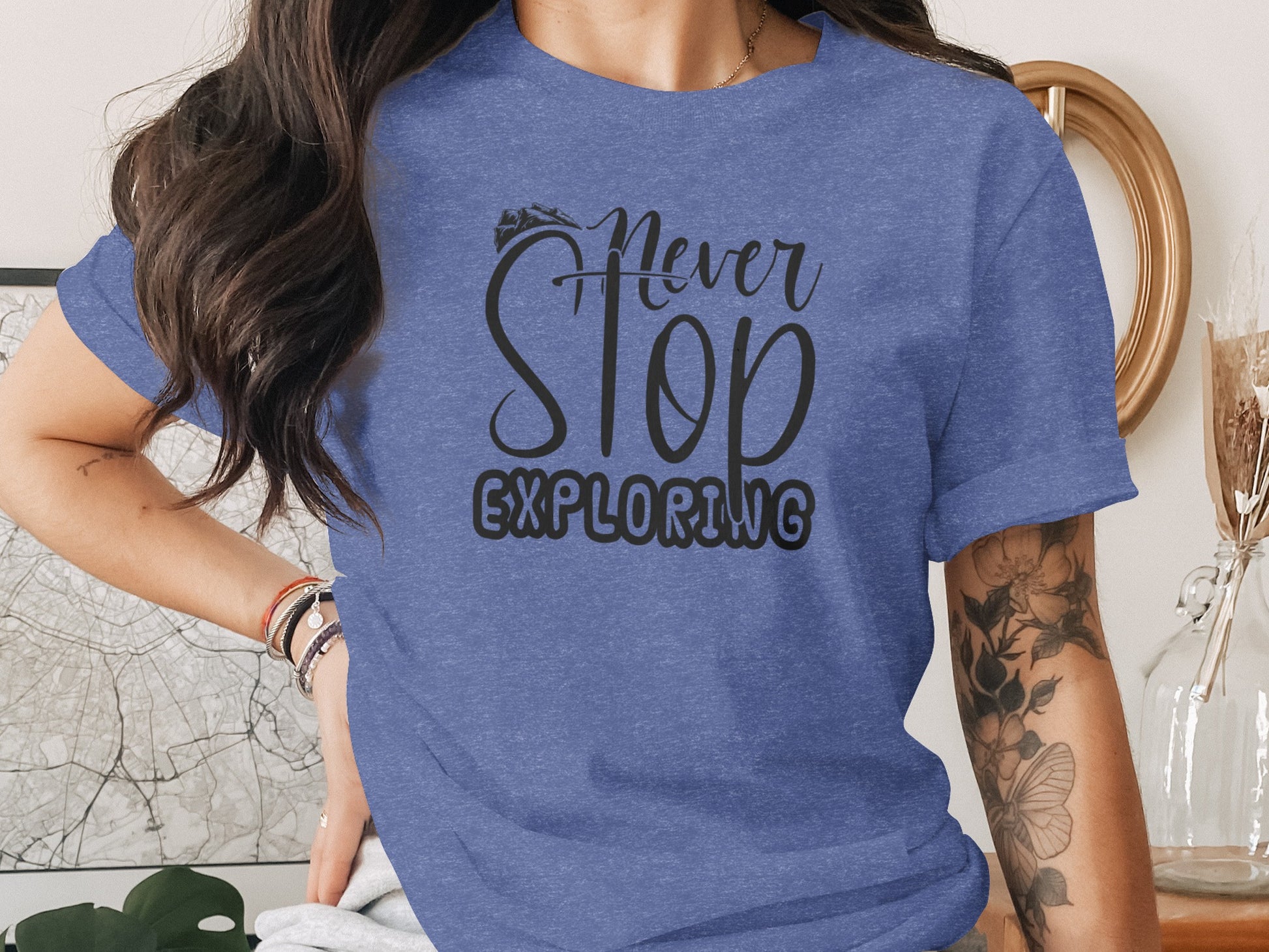 Never Stop Exploring Graphic Adventure Lover Quote T-Shirt T-Shirt - Outdoor & Adventure Collection - Mile Marker 16 Gear by Cloud 16 Clothing Co.