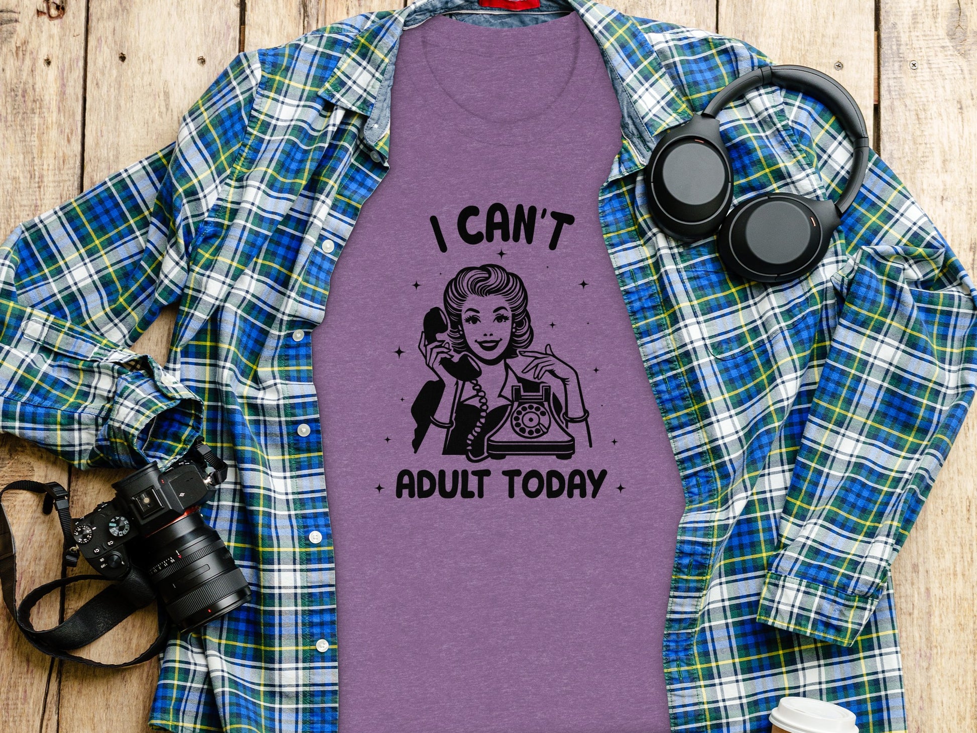 I Can't Adult Today Retro Graphic Tee Shirt Novelty