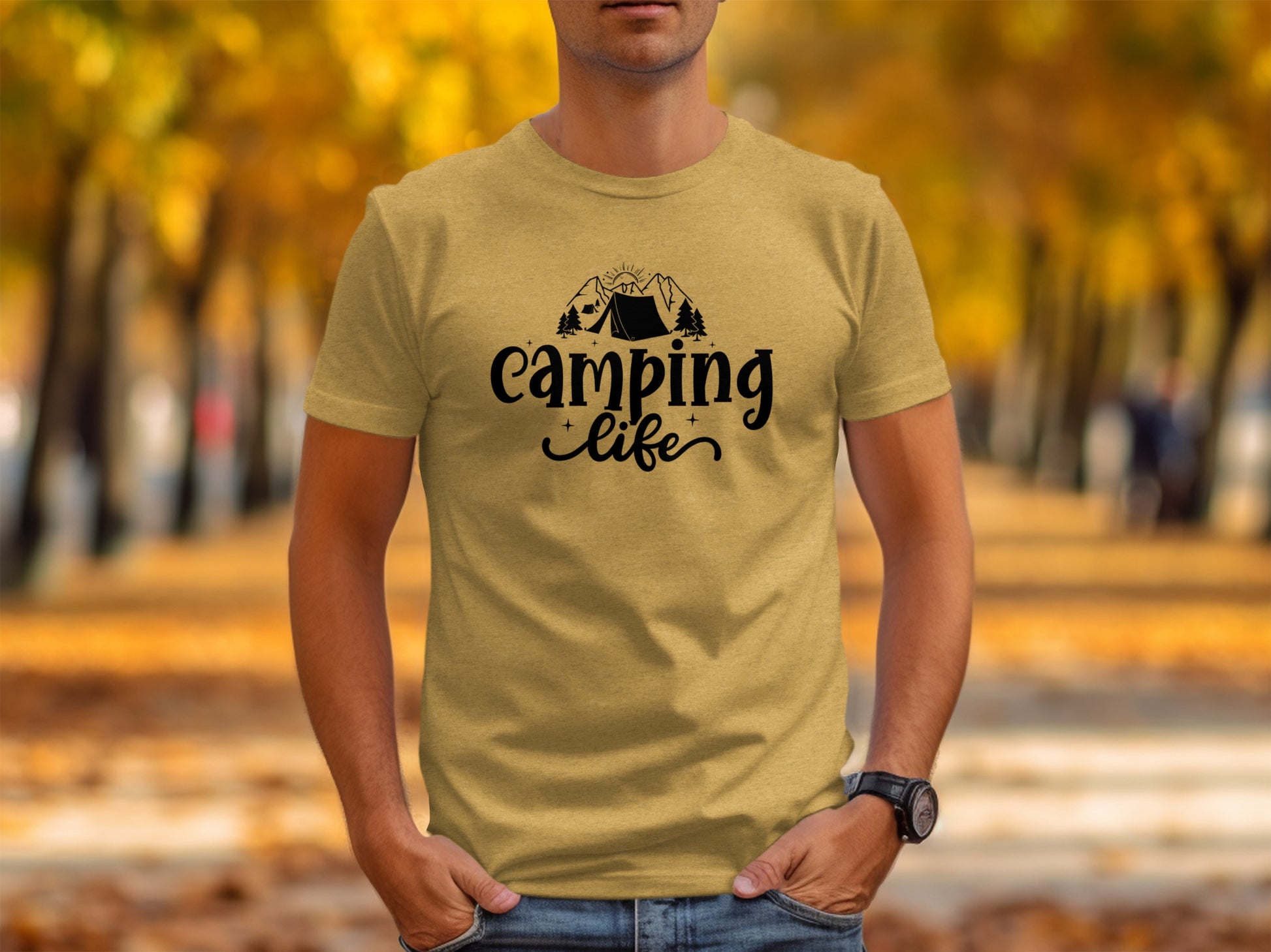 Camping Life Camping Tent Mountain Camping Outdoors T-Shirt T-Shirt - Outdoor & Adventure Collection - Mile Marker 16 Gear by Cloud 16 Clothing Co.