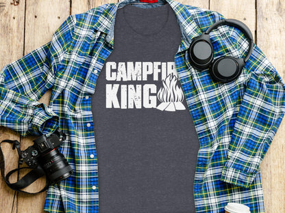 Campfire King Flames Graphic Outdoors Adventure T-Shirt T-Shirt - Outdoor & Adventure Collection - Mile Marker 16 Gear by Cloud 16 Clothing Co.