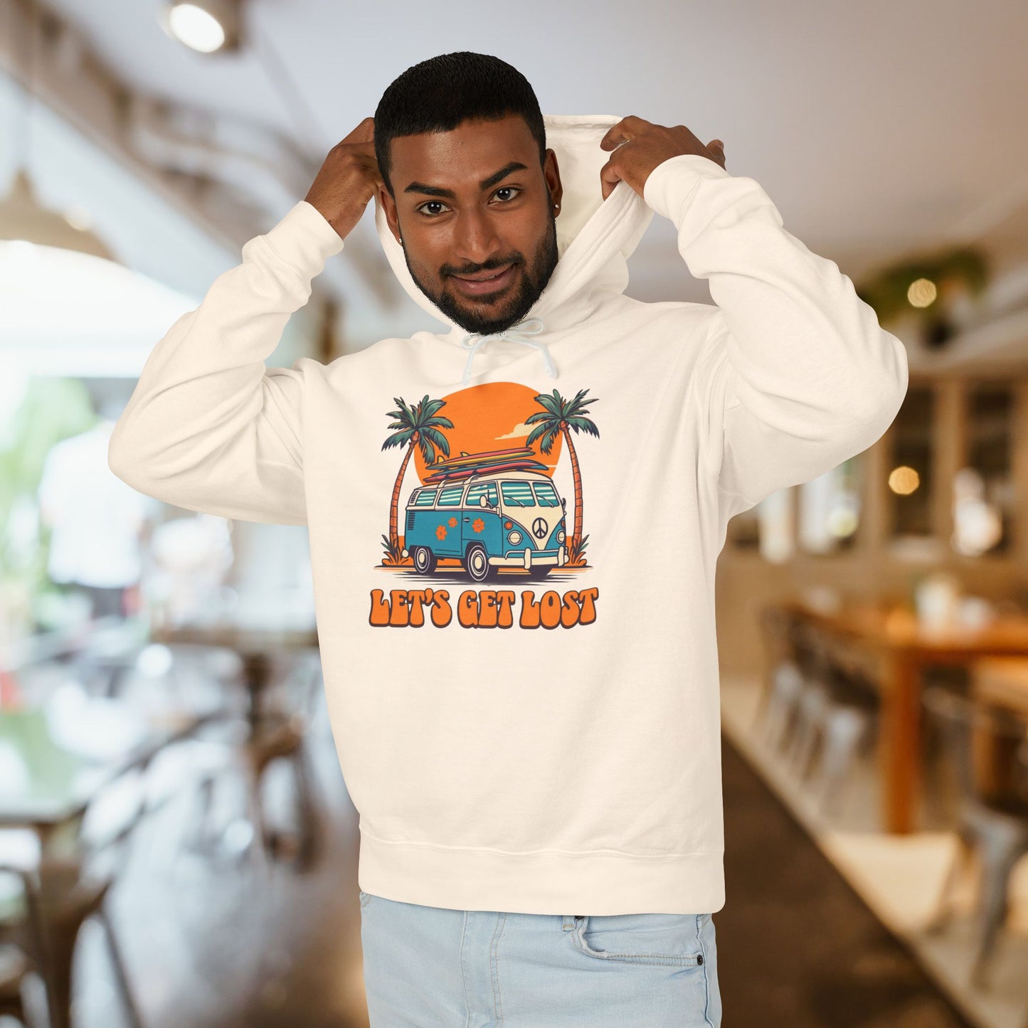 Let's Get Lost Unisex Lightweight Hoodie - Travel Adventure Sweatshirt