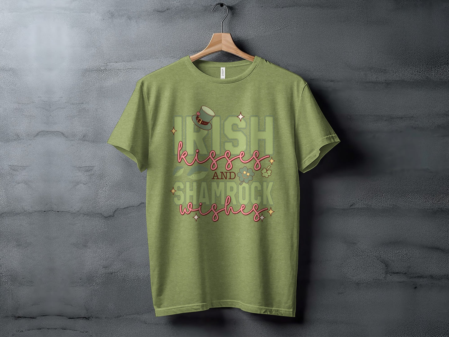 Irish Kisses and Shamrock Wishes Graphic T-shirt