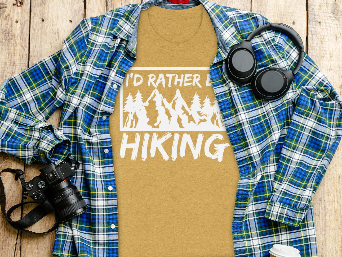 I would rather be Hiking outdoors Mountain T-Shirt T-Shirt - Outdoor & Adventure Collection - Mile Marker 16 Gear by Cloud 16 Clothing Co.
