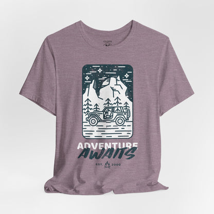 Adventure Awaits Unisex T-Shirt - Premium Outdoor Travel Tee for Explorers