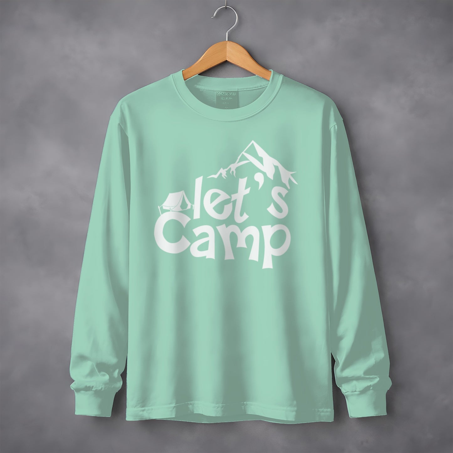 Let's Camp Graphic Long Sleeve Shirt for Outdoor Adventures