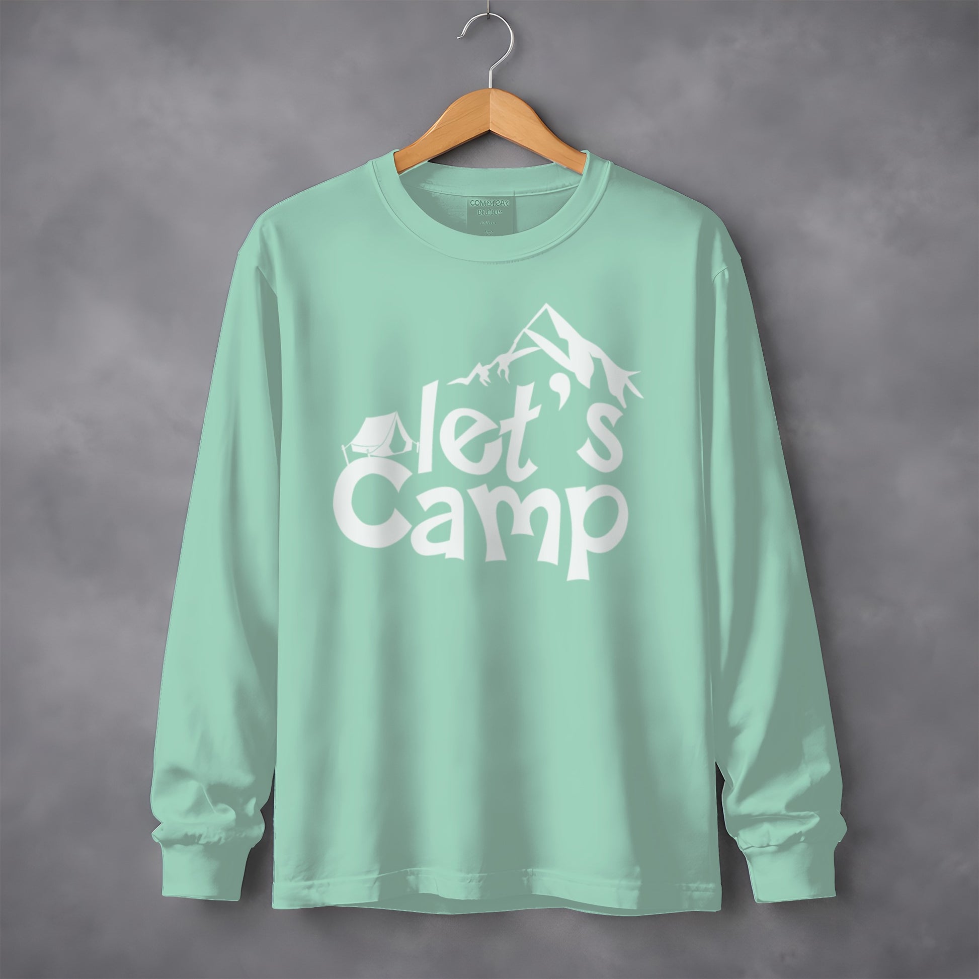 Let's Camp Graphic Long Sleeve Shirt for Outdoor Adventures