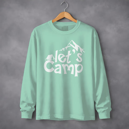 Let's Camp Graphic Long Sleeve Shirt for Outdoor Adventures