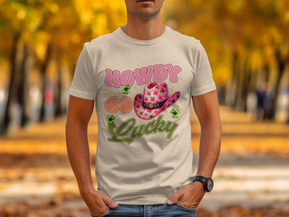 Howdy Go Lucky Western Hat Graphic Tee Shirt